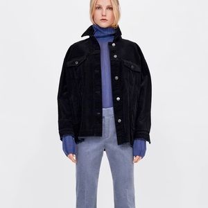 zara black corduroy jacket